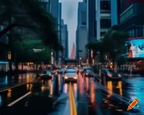 Cinematic night cityscape with neon lights and towering skyscrapers on Craiyon - depth of night