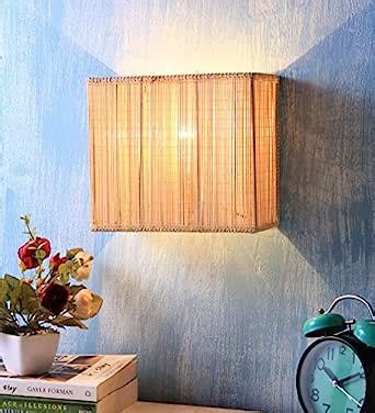 Devansh Square Natural Bamboo Wall Lamp Fixture : Amazon.in: Home & Kitchen