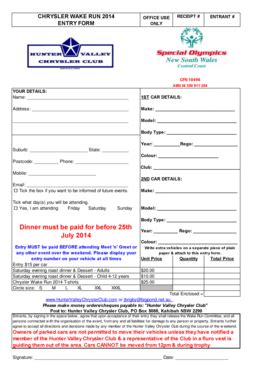 Fillable Online members iinet net Wake Run 2014 entry form - members ...