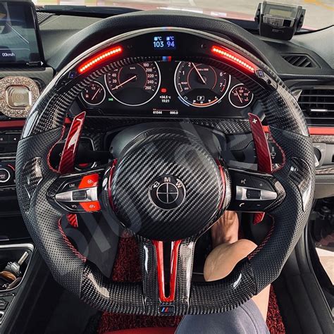 BMW Msport Carbon fiber steering wheel | Forged carbon fiber steering wheel | LED carbon fiber ...