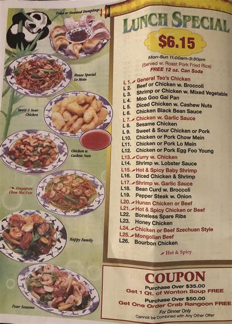 Menu at Shang Hai Chinese Restaurants, Lakeland