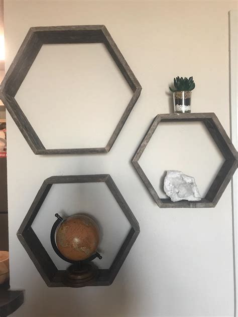 BarnwoodUSA Rustic Wood Hexagon Shelves (Set of 3) - 100 Percent ...