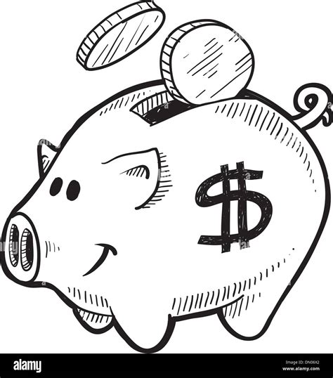 Piggy bank sketch Stock Vector Image & Art - Alamy