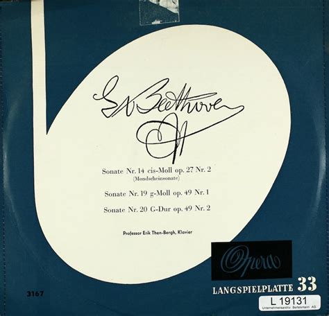 Erik Then-Bergh. Beethoven. Sonate Nr. 14 cis-Moll op. 27 Nr. 2. Sonate ...