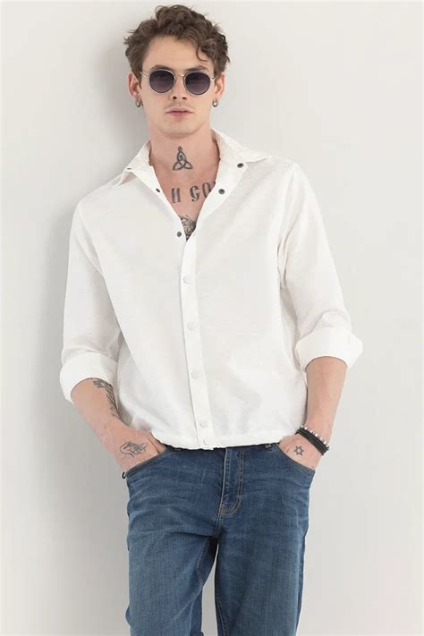 Buy Men's Wavique White Shirt Online | Snitch – SNITCH