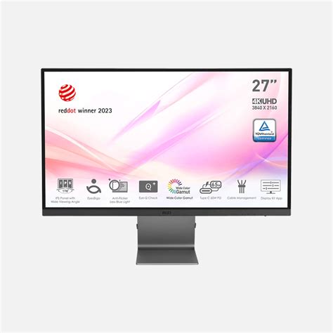 MSI Modern MD271UL 27 Inch 4K UHD Business Monitor – IPS, USB-C 65W PD
