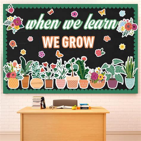 Amazon.com: Mooliwe 58 Pcs Summer Plant Bulletin Board Set When We ...