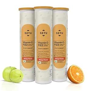 Setu Vitamin C: Fizz - 45 Effervescent Tablets (Pack of 3) | Amla ...