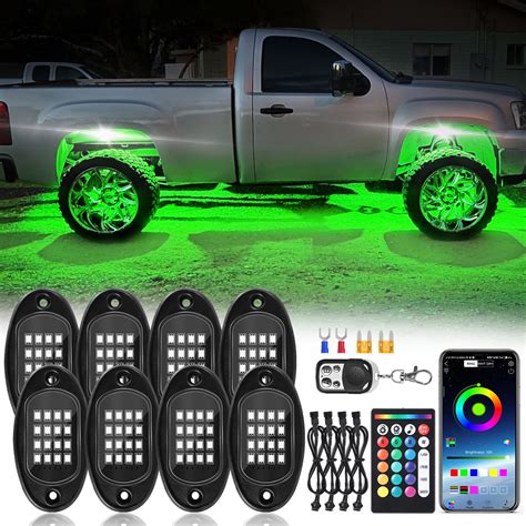 Snapklik.com : ZONECONA 8Pods RGB LED Rock Lights Kit