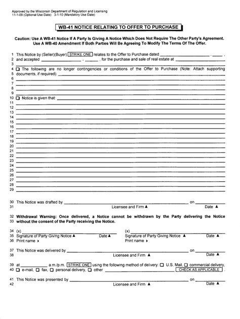 2010 Form WI WB-41 Notice Relating to Offer to Purchase Fill Online ...