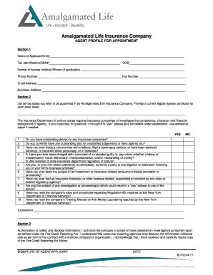 Fillable Online AGENT PROFILE FOR APPOINTMENT Fax Email Print - pdfFiller