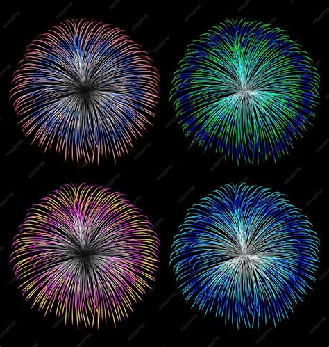Premium Vector | Colorful fireworks vector set