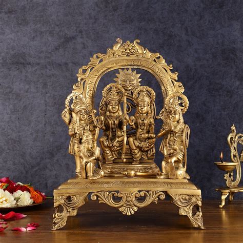 Buy Brass Superfine Shri Ram Darbar Idol - 16 Inch - Budhshiv.com