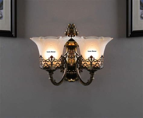Lyse Decor Antique Brass Gold Style Double Lights Wall Lamp/Wall Light ...
