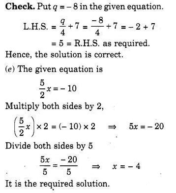 Solve the following equations : (a) 2y + 5/2 = 37/2 - CBSE Class 7 ...
