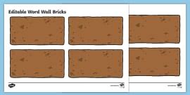 👉 Colourful Brick Wall Classroom Display | Editable