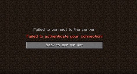 Image result for Failed to Authenticate Connection Minecraft
