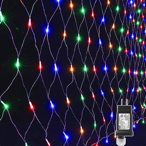 LYHOPE 12ft x 5ft 360 LED Christmas Net Lights, 8 Modes Low Voltage ...
