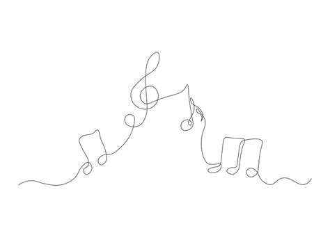 Abstracte bladmuziek treble clef muziek continue één lijn kunst ...