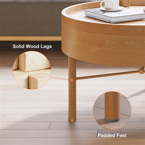 Homary 23.6W 15.75H Wood Modern Round Rotating Tray India | Ubuy