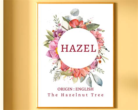Hazel Name Meaning Print Nursery Name Sigh Baby Room Name - Etsy