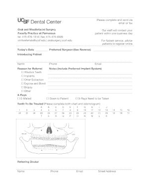 2016-2026 UCSF Dental Center Oral and Maxillofacial Surgery Referral ...
