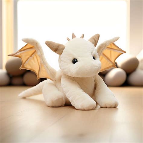 Cute white baby dragon stuffed animal