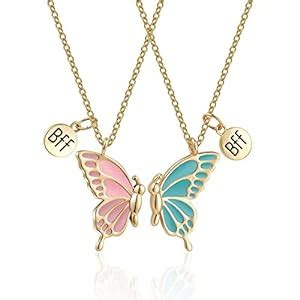 deusknoy Good Friends Series BFF Butterfly Necklace Best Necklace for 2 ...