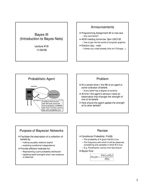 Bayes III ( Introduction to Bayes Nets ) -Artificial intelligence | CS ...