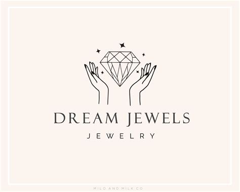 Diamond Jewelry Logo, Jewelry Shop Logo, Gem and Crystal Hand Logo, Magic Logo, Jewelry Shop ...