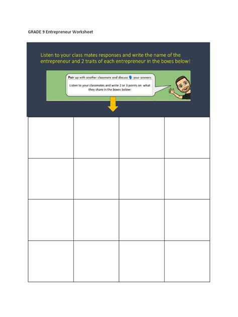 Entrepreneur High School Worksheets 的图像结果