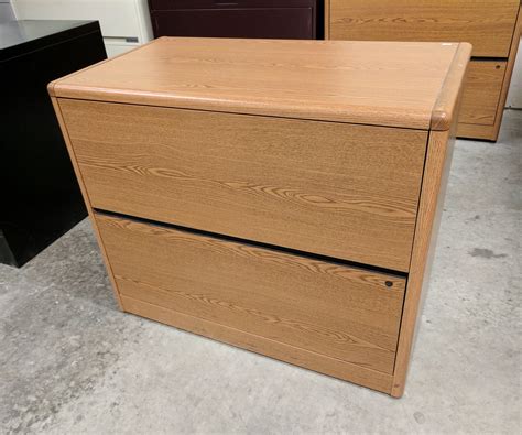 Hon Oak Laminate 2 Drawer Lateral Filing Cabinets – 36 Inch Wide