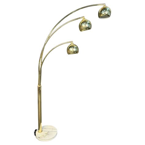 Mid-Century Modern 3 Swing Arm Gold Globe Arched Floor Lamp For Sale at ...
