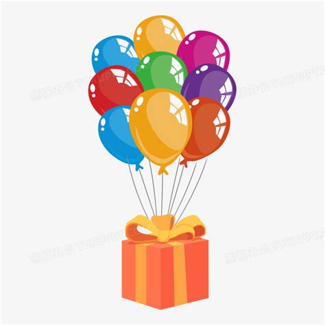 带气球礼物怎么画最新素材