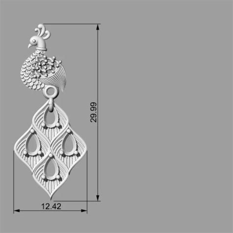 Peacock Earring 3D Model