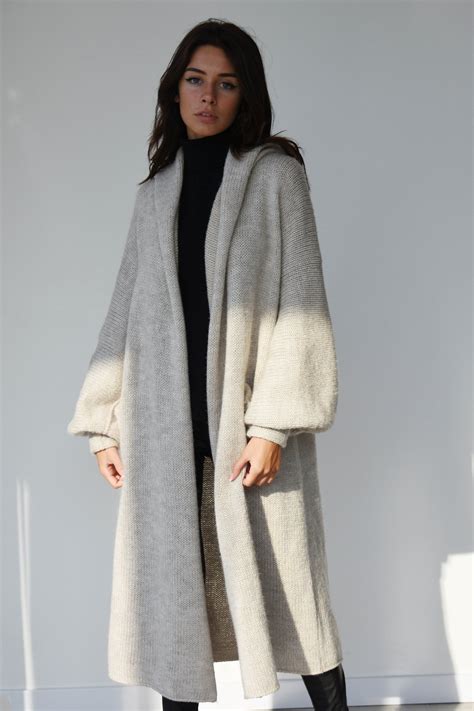 Knit Cardigan Chunky Knit Cashmere Blend Long Cardigan - Etsy UK | Long ...