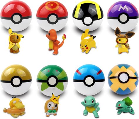 RQLDEMLM 8Pcs Pokeball Plus Action Figures Pack with Hidden India | Ubuy