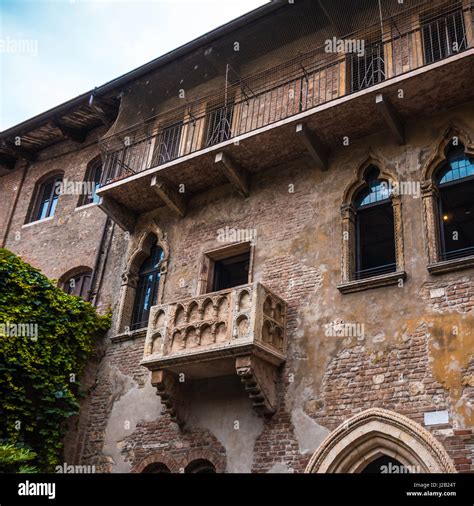 Balcony of Romeo and Juliet in Verona, Italy. Romeo and Juliet balcony ...