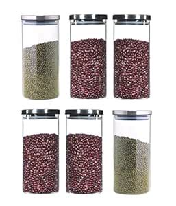 Buy MACHAK Alco Borosilicate Modern Glass Jars Set, Air Tight ...