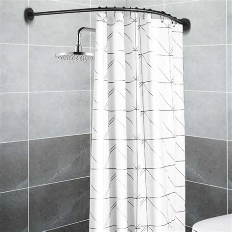 black shower curtain rod