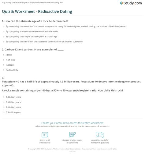 Image result for Absolute Dating Worksheet Answers