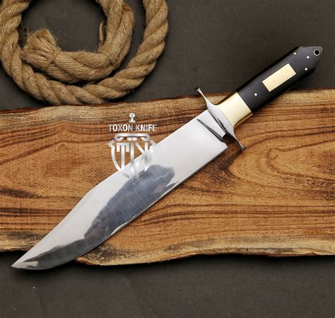 Custom Bowie Knife| Custom Handmade Jim Bowie Replica Hunting Knife | Customized Replica ...