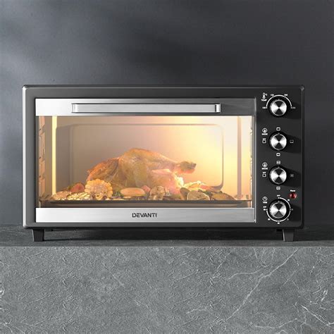 Devanti Electric Convection Oven Bake Benchtop Rotisserie Grill 60L ...
