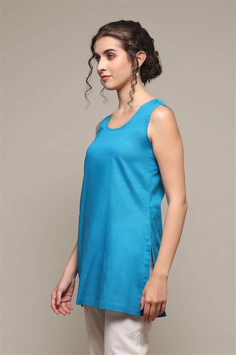 Turquoise Poly Georgette Straight Printed Kurta