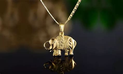 18K Gold Plated Happy Elephan... | Groupon Goods