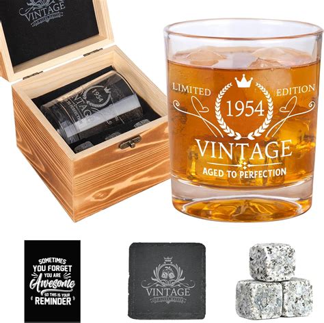 Amazon.com | 2024 70th Birthday Gifts For Men, 1954 Whiskey Glasses ...