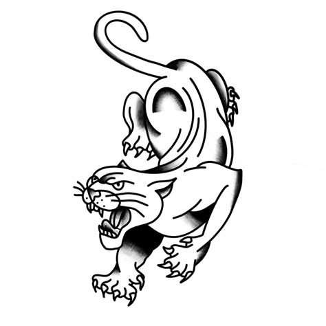 Traditional Panther Tattoo Design