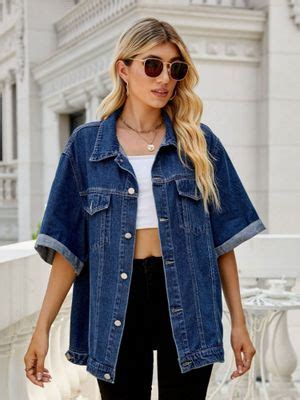 Buy Oh Rare Spread Collar Longline Denim Jacket Online