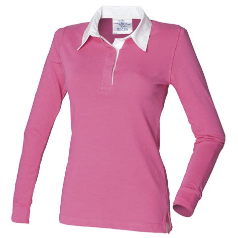 Front Row Womens/Ladies Long Sleeve Plain Sports Rugby Polo Shirt