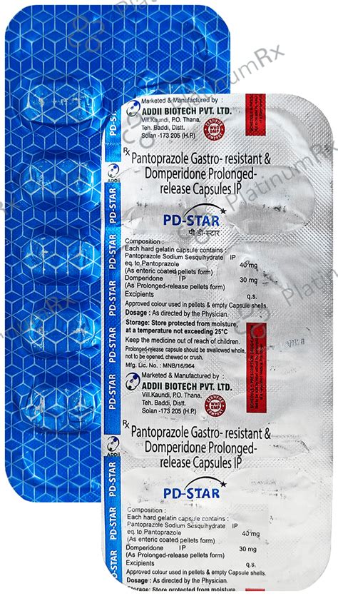 Pdstar 30/40mg Capsule 10s: View Uses, Side Effects, Price and ...